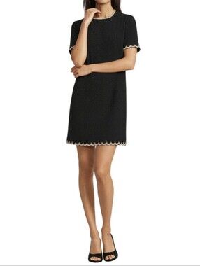 Alex Marie - Black Eileen Short Sleeve Dress - Rhinestone Trim - New With Tags